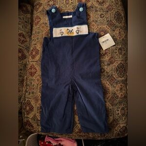Patycake Kids Adorable Blue Kids Overalls with Embroidery